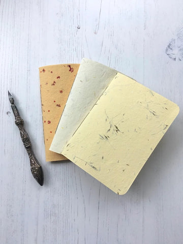 Handmade Recycled Paper Notebook – Eco-Friendly Journal with Natural Fiber Pages