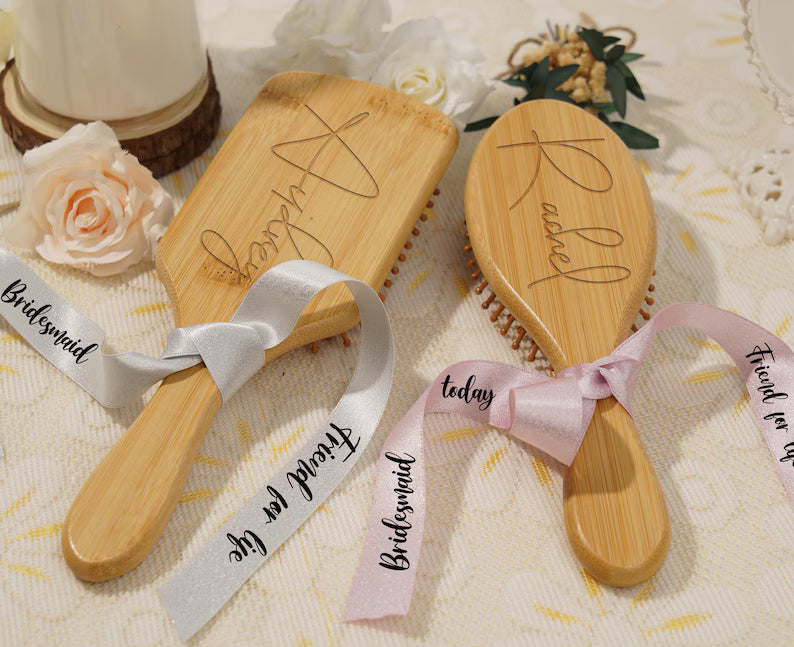 Bridesmaid Wood Combs Personalized,Custom Name Airbag Comb,Bridesmaid Proposal,Wedding Party Gift,Bridesmaid Carving Combs,Anniversary Gifts
