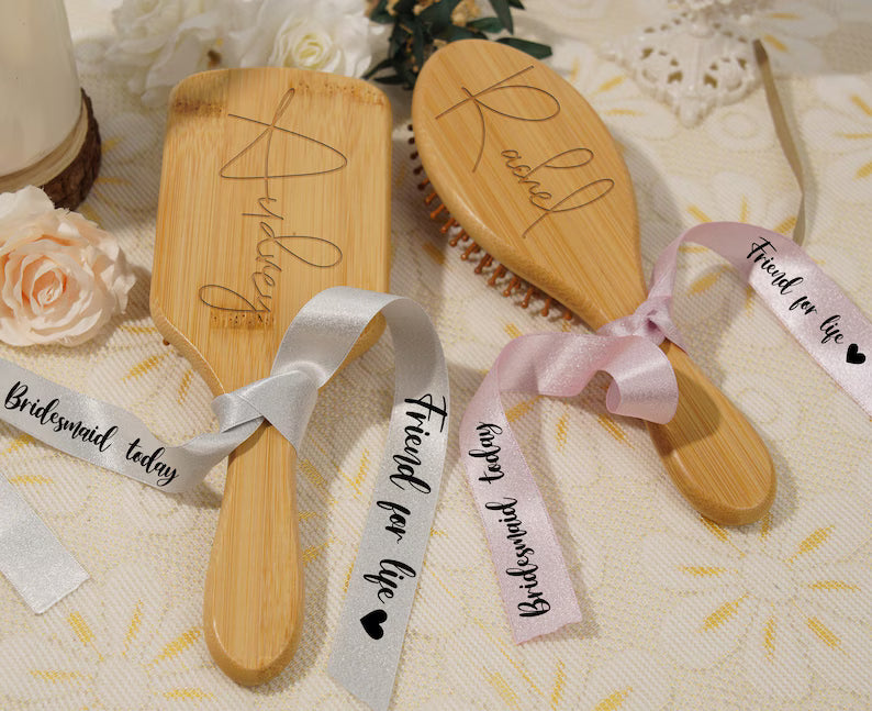Bridesmaid Wood Combs Personalized,Custom Name Airbag Comb,Bridesmaid Proposal,Wedding Party Gift,Bridesmaid Carving Combs,Anniversary Gifts