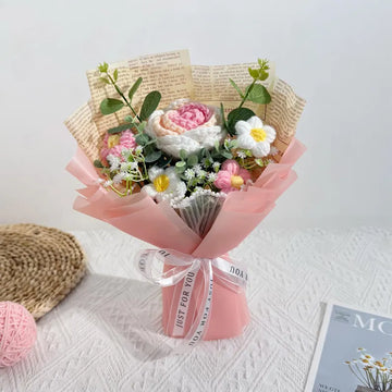 Handmade Crochet Flower Bouquet – Eternal Knitted Floral Gift for Special Occasions